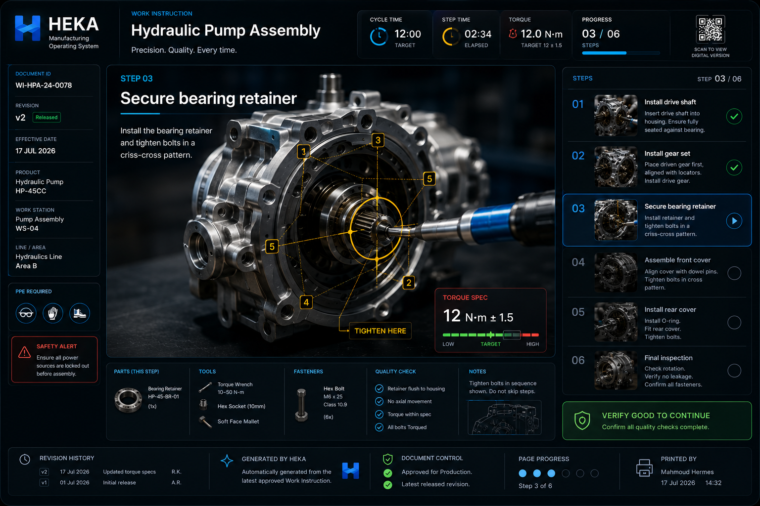 Captured video reviewed and transformed into structured manufacturing content
